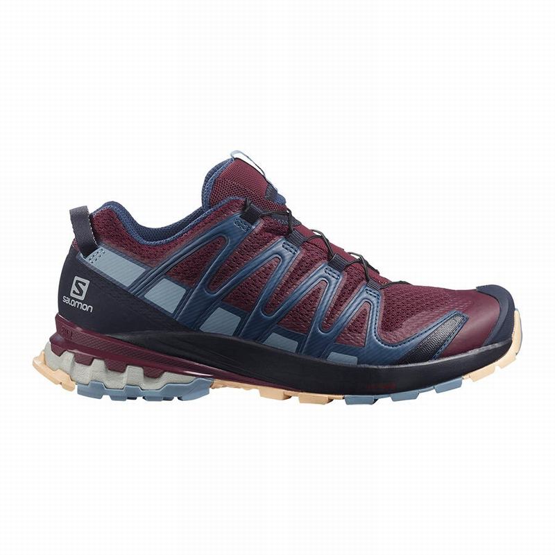 Chaussures De Randonnée Salomon Femme Bordeaux / Bleu - Salomon XA PRO 3D V8 - France (3807-HKJFE)